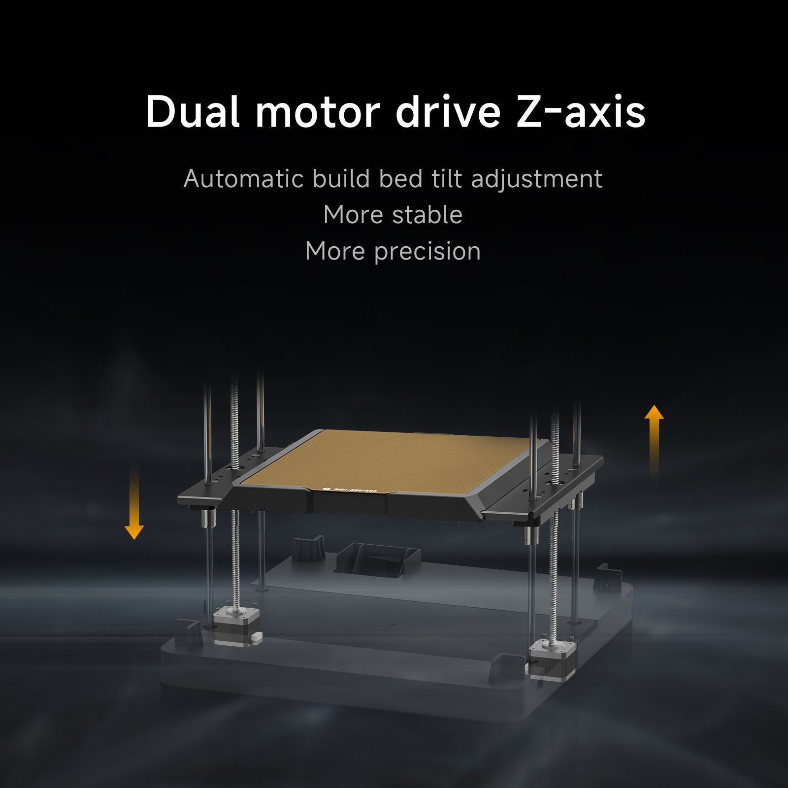 A 3D Printer Part with Dual motor drive Z-axis to achieve automatic build bed tilt adjustment, make 3d printing more stable and precision