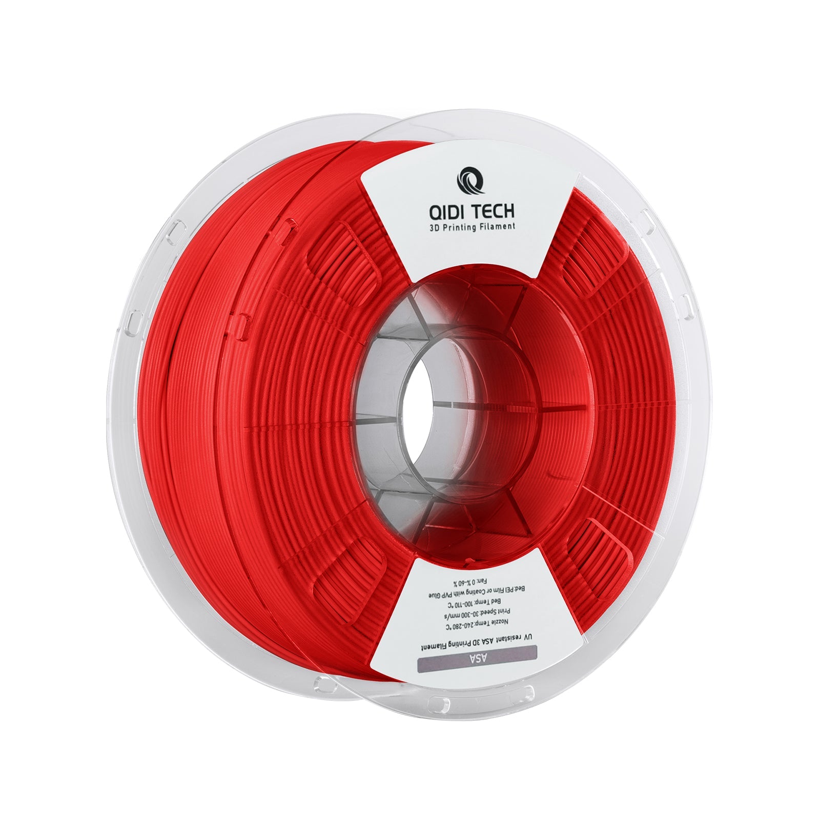 Red QIDI ASA 3D printing filament spool